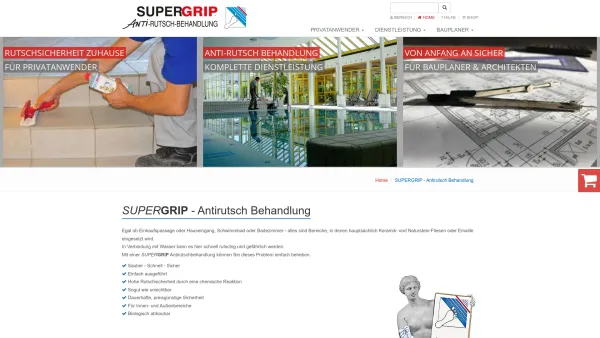 Website Screenshot: Supergrip Deutschland GmbH - SuperGrip - Anti-Rutsch-Behandlung für Keramik, Steinböden, Badewannen und Duschen - Date: 2023-06-20 10:40:37