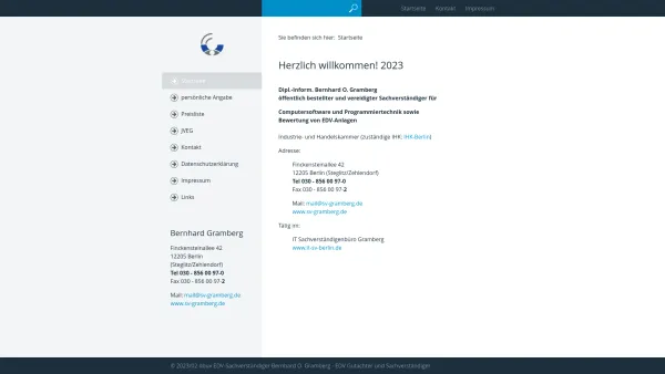 Website Screenshot: Gramberg EDV-Sachverständiger - EDV Gutachter und Sachverständiger Bernhard Gramberg - Date: 2023-06-20 10:40:37