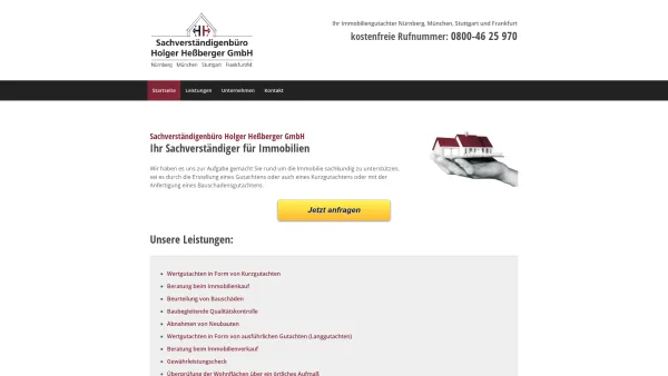 Website Screenshot: Sachverständigenbüro Heßberger GmbH, Ihr Sachverständiger für Immobilien - Immobiliengutachter - Sachverständigenbüro Heßberger - Date: 2023-06-20 10:40:37
