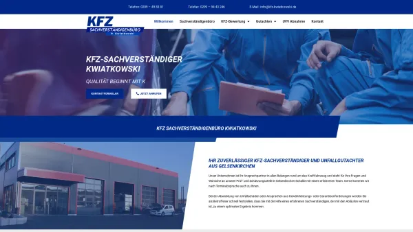 Website Screenshot: Kfz - Kwiatkowski GmbH -  KFZ-Karosserie und  Fahrzeugbau - Meisterbetrieb - KFZ-Kwiatkowski – Ihr Sachverständiger aus Gelsenkirchen - Date: 2023-06-20 10:40:37