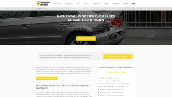 Website Screenshot: KFZ-Sachverständigenbüro Hunger & Kock Gießen - Freier Gutachter für Gießen und Umgebung │ Hunger & Kock - Date: 2023-06-20 10:42:29