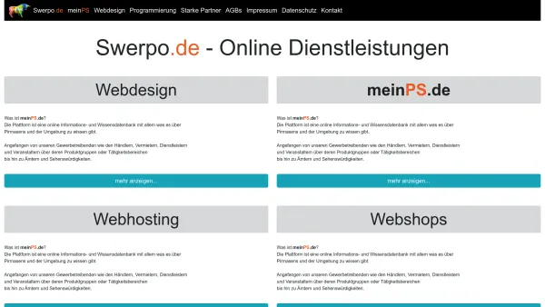 Website Screenshot: Swerpo GmbH - Swerpo Online Dienstleistungen - Date: 2023-06-20 10:42:31