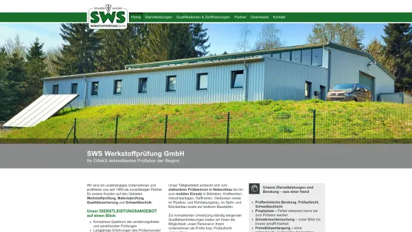 Website Screenshot: SWS Werkstoffprüfung GmbH - SWS - Werkstoffprüfung - Date: 2023-06-20 10:40:37