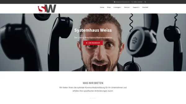 Website Screenshot: Systemhaus Weiß GmbH - Systemhaus Weiss - Die Lösung Ihres Kommunikationsproblems - Date: 2023-06-20 10:40:37