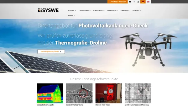 Website Screenshot: Systemtechnik Weser-Ems GmbH - Gaskamera | Thermografie | Drohneninspektion • SYSWE - Date: 2023-06-20 10:40:37
