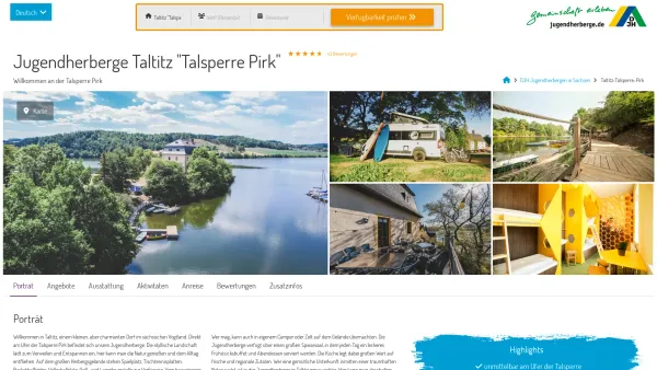 Website Screenshot: Jugendherberge Taltitz "Talsperre Pirk" - DJH Jugendherberge Taltitz "Talsperre Pirk" - Angebote + mehr | Sachsen - Date: 2023-06-20 10:40:37