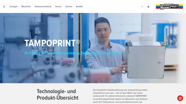 Website Screenshot: TAMPOPRINT® GmbH - TAMPOPRINT® | Tampoprint - Date: 2023-06-20 10:40:37