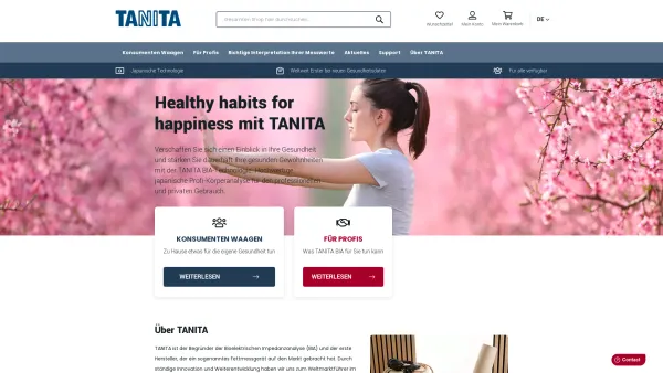 Website Screenshot: Tanita Europe GmbH - TANITA Europe homepage - Healthy habits for happiness | TANITA Europe - Date: 2023-06-20 10:40:37
