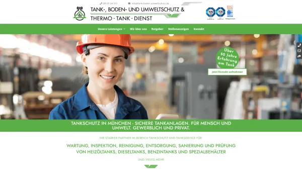 Website Screenshot: Tank-, Boden- und Umweltschutz & Thermo-Tank-Dienst GmbH - Tankschutz München | Tank-, Boden- und Umweltschutz - Date: 2023-06-20 10:40:37