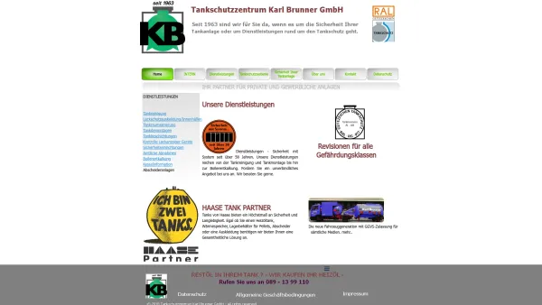 Website Screenshot: Tank 63 - Brunner Karl -  Tank- und Kesselreinigung ·  TANKSCHUTZZENTRUM - Tankschutzzentrum Brunner - seit 1963 - Date: 2023-06-20 10:40:37
