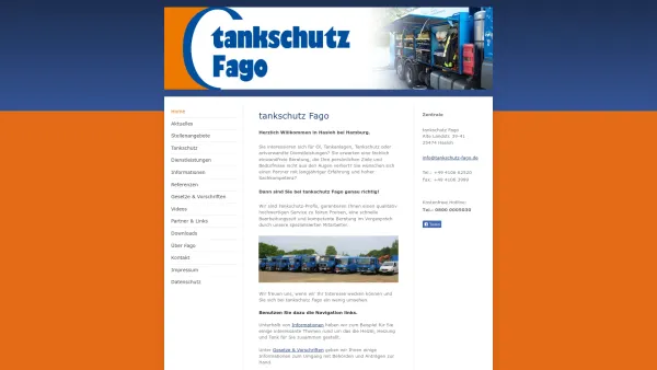 Website Screenshot: tankschutz Fago GmbH Ihr Tank Komplett-Service - Tankschutz Fago GmbH - Home - Date: 2023-06-20 10:40:37
