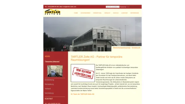Website Screenshot: Tartler-Zelte AG - Home- Tartler Zelte AG - Date: 2023-06-20 10:40:37