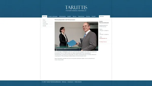 Website Screenshot: Dr. Stefan Taruttis Patentanwaltskanzlei - Kanzlei - Date: 2023-06-20 10:40:37