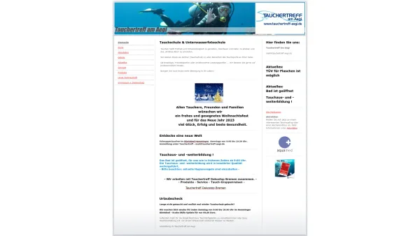 Website Screenshot: Tauchertreff Am Aegi - Alles rund um den Tauchsport in Hannover-Braunschweig-Hildesheim - Date: 2023-06-20 10:40:37