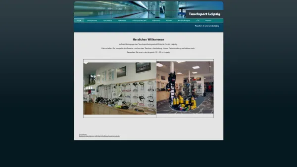 Website Screenshot: Tauchsportfachgeschäft Delphin GmbH - Home - Tauchsport Delphine Leipzig - Date: 2023-06-20 10:40:37