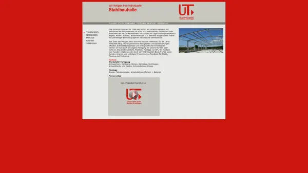 Website Screenshot: Ulf Tauschke GmbH -  Ihr kompetenter Partner im  Stahlbau! - Ulf Tauschke GmbH - FIRMENPROFIL - Date: 2023-06-20 10:40:37