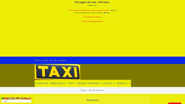 Website Screenshot: Taxi Gommern - Taxi Gommern - transport company for stair lift Leipzig - Date: 2023-06-20 10:40:37