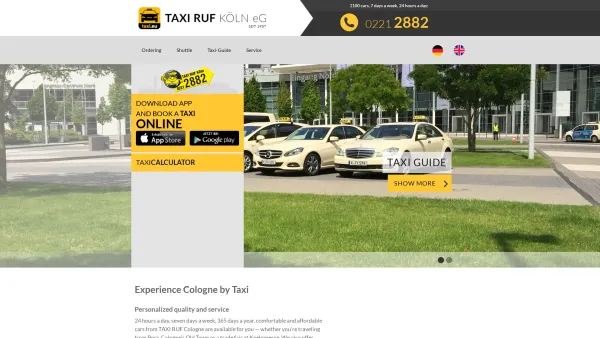 Website Screenshot: TAXI - RUF KÖLN eG -  sicher, schnell und zuverlässig! - Home - TAXI RUF Köln eG - Date: 2023-06-20 10:40:40