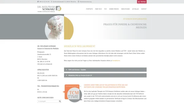 Website Screenshot: Dr. med. Wolfram Schwarz - Dr. Wolfram Schwarz – Praxis für Innere und Traditionelle Chinesische Medizin in München - Date: 2023-06-20 10:42:31