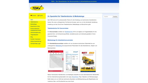 Website Screenshot: TDKv Thevessen - TDKv | Der Dienstleister für Kranvermieter & Arbeitsbühnenvermieter - Date: 2023-06-20 10:40:40
