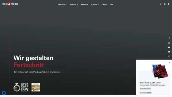 Website Screenshot: team4media GmbH - Ausgezeichnete Werbeagentur in Osnabrück | team4media.net - Date: 2023-06-20 10:40:40