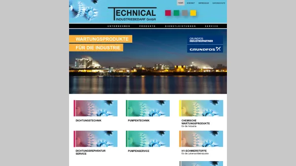 Website Screenshot: Technical Industriebedarf GmbH -  Dichtungstechnik - Pumpenservice - Chemie - HOME - Date: 2023-06-20 10:40:40