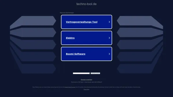 Website Screenshot: Techno-Tool GmbH - techno-tool.de - Diese Website steht zum Verkauf! - Informationen zum Thema techno tool. - Date: 2023-06-20 10:40:40
