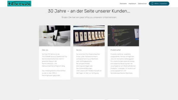 Website Screenshot: Teletone Service Gesellschaft für Kommunikationstechnik mbH -  Das Systemhaus für Telekommunikation und Netzwerktechnik - Home - Date: 2023-06-20 10:40:40