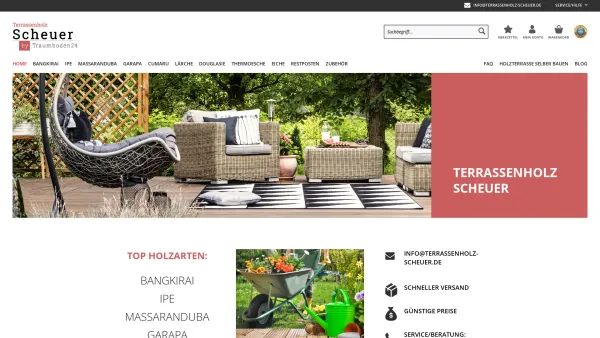 Website Screenshot: Terrassenholz Scheuer - Terrassenholz in der Terrassenholz Scheuer günstig kaufen - Date: 2023-06-20 10:42:31