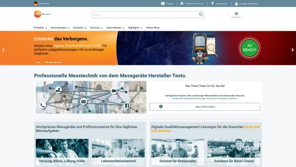 Website Screenshot: Testo Messtechnik - Testo SE & Co. KGaA | Professionelle Messgeräte und Messlösungen vom Weltmarktführer - Date: 2023-06-20 10:40:40