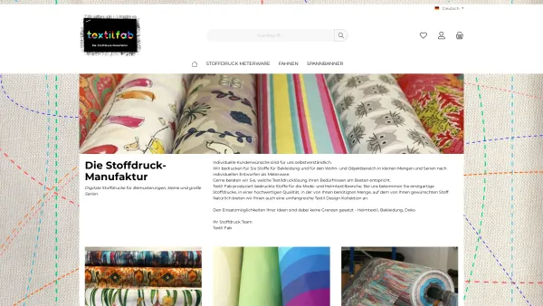 Website Screenshot: Textil Fab Ihr Stoffdruckunternehmen für Kleinmetragen - Stoffdruckerei für exklusive Textildrucke - Date: 2023-06-20 10:40:40
