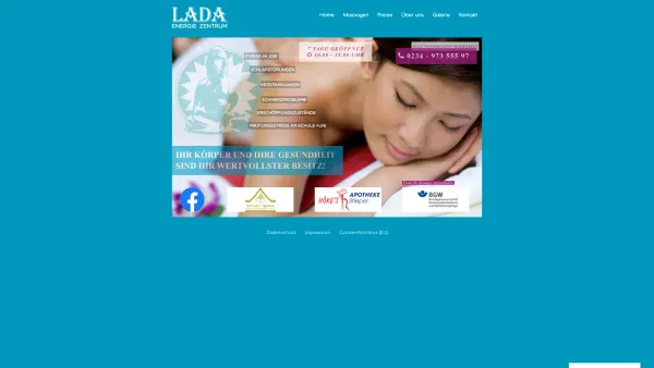 Website Screenshot: LADA Energie Zentrum für traditionelle Thaimassagen DIE wahrscheinlich BESTEN MASSAGEN IN DER STADT - Home - Lada Energiezentrum - Date: 2023-06-20 10:40:40