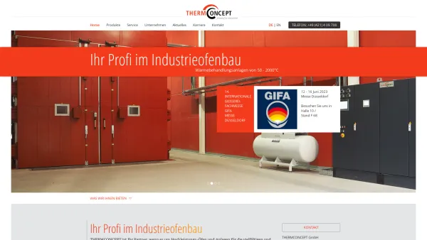 Website Screenshot: THERMCONCEPT Dr. Fischer GmbH & Co. KG - Thermconcept Ofenlösungen | Industrieöfen für Produktion und Forschung - Date: 2023-06-20 10:40:40
