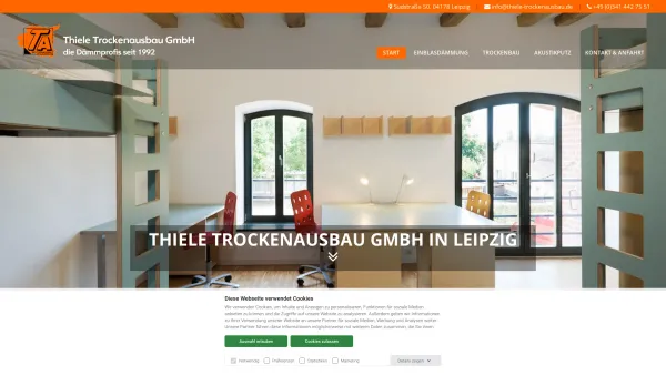 Website Screenshot: A.Thiele Trockenausbau GmbH - Thiele Trockenausbau GmbH in Leipzig | Die Dämmprofis - Date: 2023-06-20 10:40:43