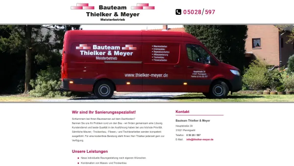 Website Screenshot: Thielker & Meyer Baufachbetrieb GbR - Bauteam Thielker & Meyer GbR - Startseite - Date: 2023-06-20 10:40:43