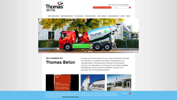 Website Screenshot: Thomas Beton GmbH - Thomas Beton - Die Betonspezialisten® - Betonlieferant - Date: 2023-06-20 10:40:43