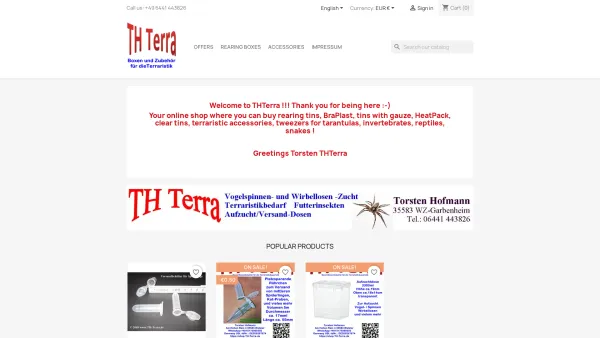 Website Screenshot: THTech Computer & Netzwerke -  Ihr Partner für  Computer und Netzwerke - THTerra High-quality tins, rearing tins, breeding boxes for terraristic use - Date: 2023-06-20 10:40:43