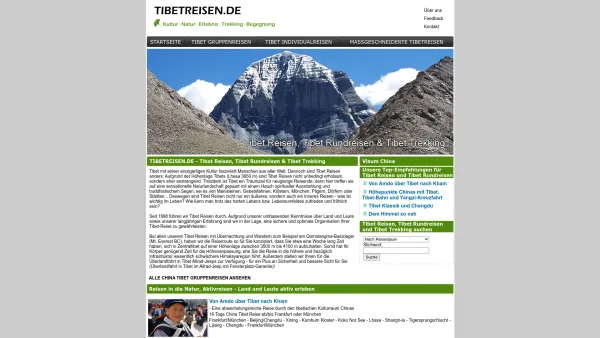 Website Screenshot: Tibetreisen.de - Tibet Reisen, Tibet Rundreisen, Lhasa Kailash Trekking, Tibetreisen | TIBETREISEN.DE - Date: 2023-06-20 10:40:43