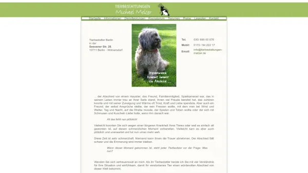 Website Screenshot: Tierbestattungen Michael Melzer - Tierbestattungen Michael Melzer - Startseite - Date: 2023-06-20 10:40:43