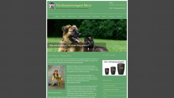 Website Screenshot: Tierbestattungen Merz - Tierbestattung für Berlin und Brandenburg | Tierbestatter › Tierbestattung Merz - Date: 2023-06-20 10:40:43