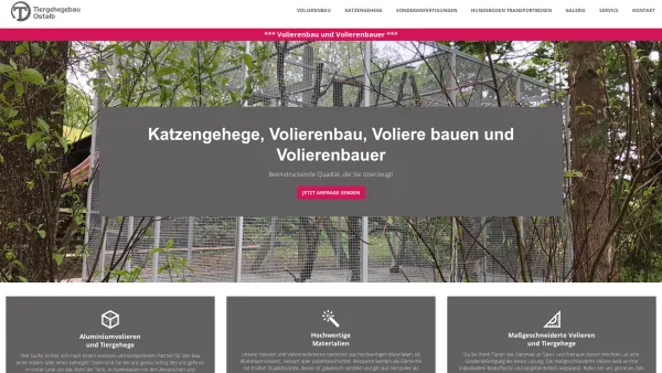 Website Screenshot: Tiergehegebau Ostalb - Katzengehege Volierenbau Voliere bauen Volierenbauer - Date: 2023-06-20 10:40:43