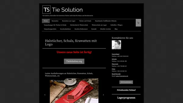 Website Screenshot: Tie Solution GmbH - Krawatten und Tücher, Tie Solution - Tie Solution GmbH - Date: 2023-06-20 10:40:43
