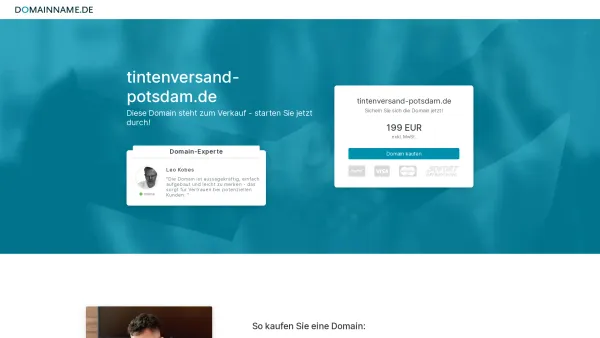 Website Screenshot: Tintenversand · Potsdam - Der Domainname tintenversand-potsdam.de steht zum Verkauf. - Date: 2023-06-20 10:40:43
