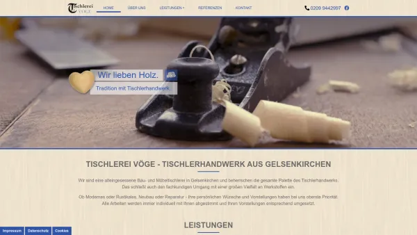 Website Screenshot: Tischlerei Vöge - Vöge UG - Date: 2023-06-20 10:40:43
