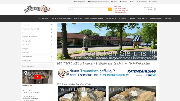 Website Screenshot: Tischonkel.de by GERKEN Wohndesign - TISCHONKEL.DE - Der Esstisch und Couchtisch Onlineshop - Date: 2023-06-20 10:42:31