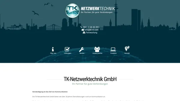 Website Screenshot: TK Netzwerktechnik GmbH -  Ihr Partner für gute  Verbindungen - Ihr Partner für gute Verbindungen - TK-Netzwerktechnik GmbH - Hamburg - Date: 2023-06-20 10:40:43