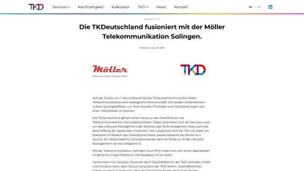 Website Screenshot: TELEKOMMUNIKATON SOLINGEN · MÖLLER · GMBH -  Headset-Spezialunternehmen! - 360° Unternehmenskommunikation - TKD Solutions GmbH - Date: 2023-06-20 10:40:43