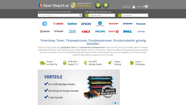 Website Screenshot: Natürlich sind alle Druckerpatronen von höchster Qualität - Tonershop bietet Toner, Tinte, Druckerzubehör, Druckerpatronen günstig - Date: 2023-06-20 10:42:31