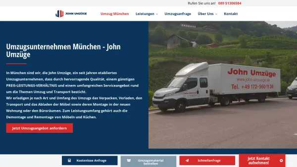 Website Screenshot: John Umzüge & Transporte Top-Umzugs & Ladehilfenservice - Umzugsunternehmen München | Umzug mit TOP Festpreisgarantie - Date: 2023-06-20 10:40:46