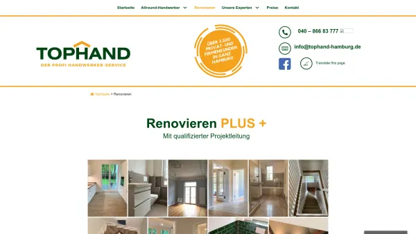 Website Screenshot: TOPHAND Ltd. Deutschland - Renovieren » Tophand Hamburg - Date: 2023-06-20 10:40:46